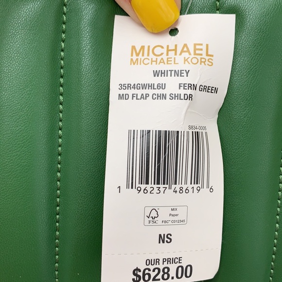 MICHAEL KORS MEDIUM FLAP CHAIN SHOULDER CROSSBODY BAG FERN GREEN COLOR - Picture 16 of 16